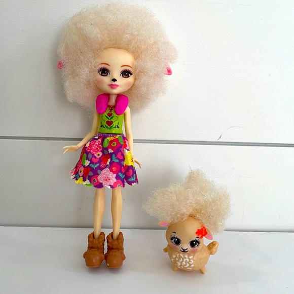 Lamb Girl and Pet Lamb Dolls - Picture 2 of 7